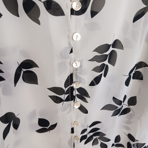 Women's Monroe & Main Sheer White/Black Pants Set Size L lightweight boho cruise - Picture 4 of 12